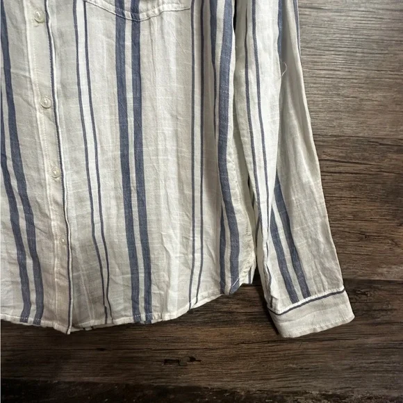 Lucky Brand Blue and White Striped Button Down Shirt - Picture 6 of 9